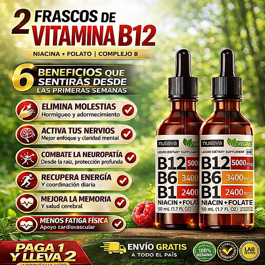 Complejo B Líquido Sublingual Pack x2 – Recupera tu Energía y Mejora tu Enfoque Diario