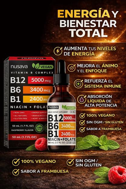 Complejo B Líquido Sublingual Pack x2 – Recupera tu Energía y Mejora tu Enfoque Diario